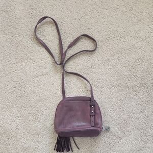 HOBO Purple Crossbody Bag with Tassel and Zipper